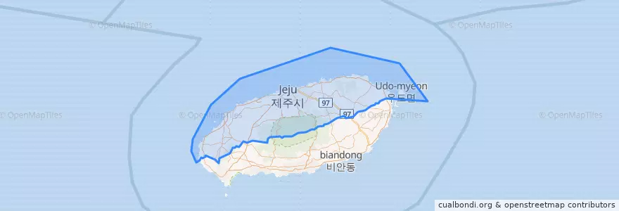 Mapa de ubicacion de Jeju.