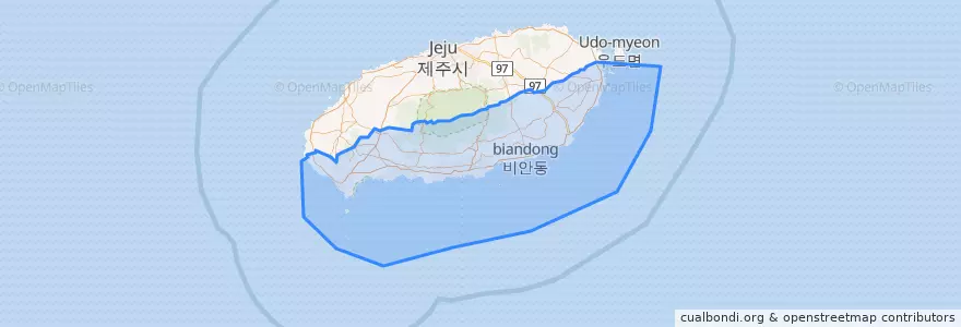 Mapa de ubicacion de 서귀포시.