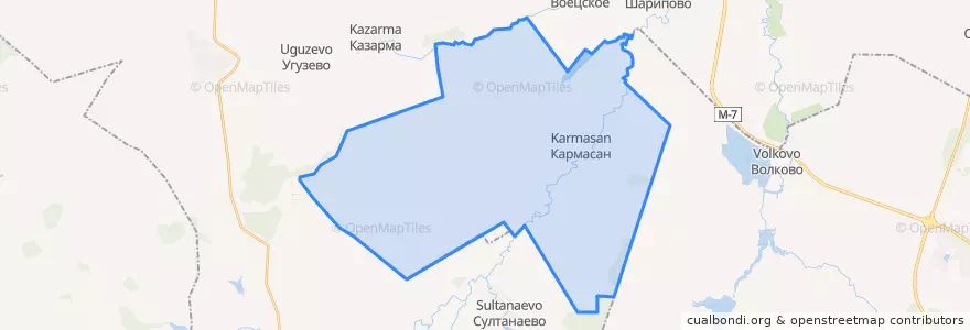 Mapa de ubicacion de Кармасанский сельсовет.