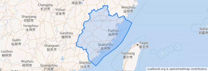 Mapa de ubicacion de 福建省.