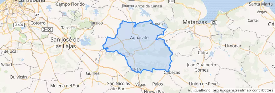 Mapa de ubicacion de Madruga.