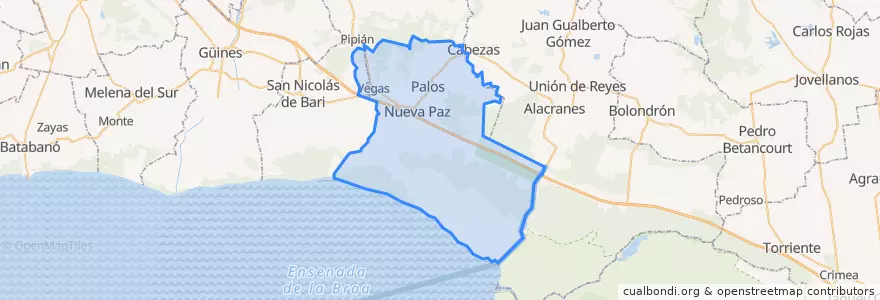 Mapa de ubicacion de Nueva Paz.