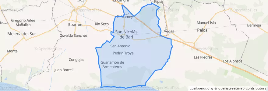 Mapa de ubicacion de San Nicolás.