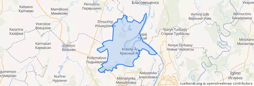 Mapa de ubicacion de Красноярский сельсовет.