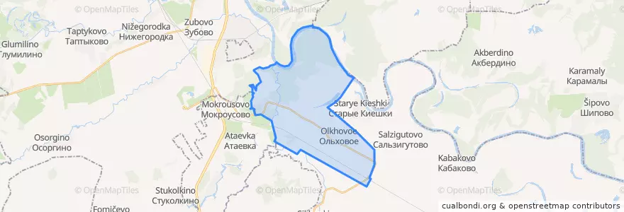 Mapa de ubicacion de Ольховский сельсовет.