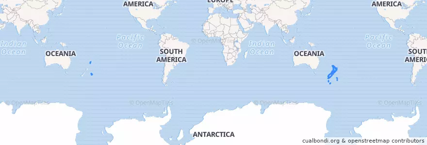 Mapa de ubicacion de Yeni Zelanda.
