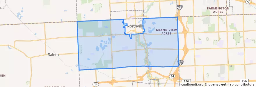 Mapa de ubicacion de Northville Township.