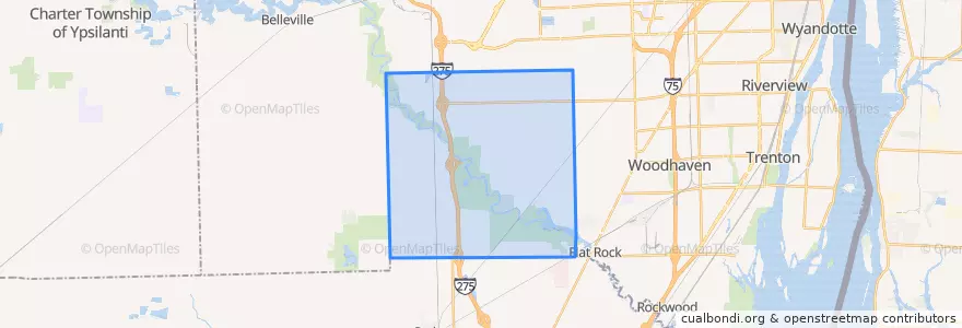 Mapa de ubicacion de Huron Township.