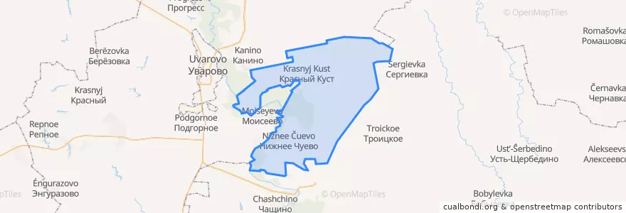Mapa de ubicacion de Краснокустовский сельсовет.