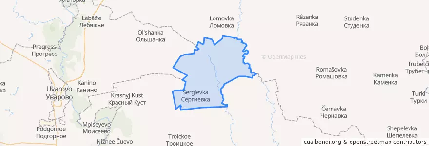 Mapa de ubicacion de Сергиевский сельсовет.