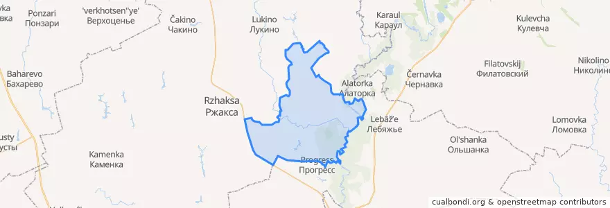 Mapa de ubicacion de Большержаксинский сельсовет.
