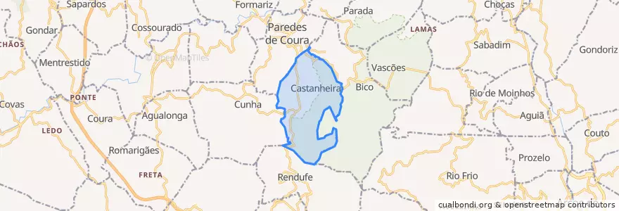 Mapa de ubicacion de Castanheira.