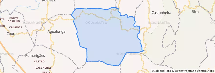 Mapa de ubicacion de Cunha.