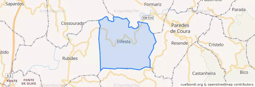 Mapa de ubicacion de Infesta.
