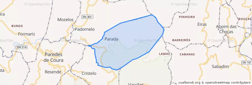 Mapa de ubicacion de Parada.