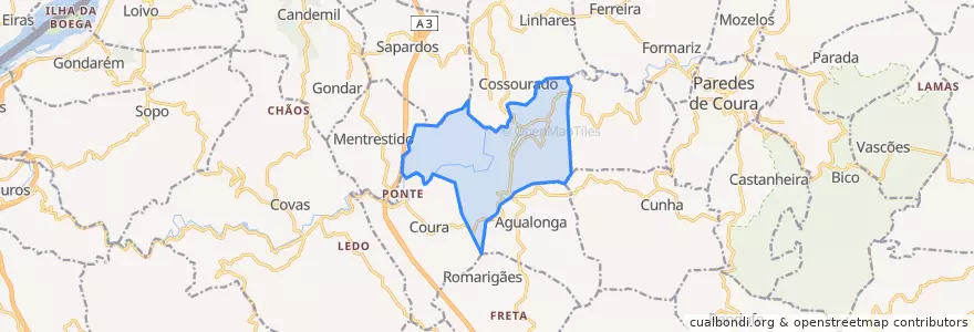Mapa de ubicacion de Rubiães.