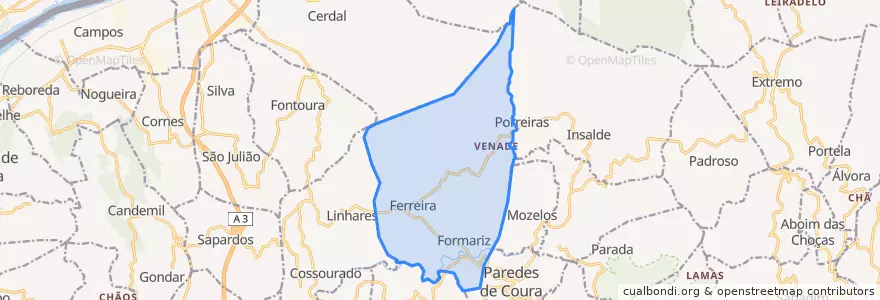 Mapa de ubicacion de Formariz e Ferreira.