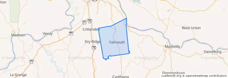 Mapa de ubicacion de Contea di Pendleton.