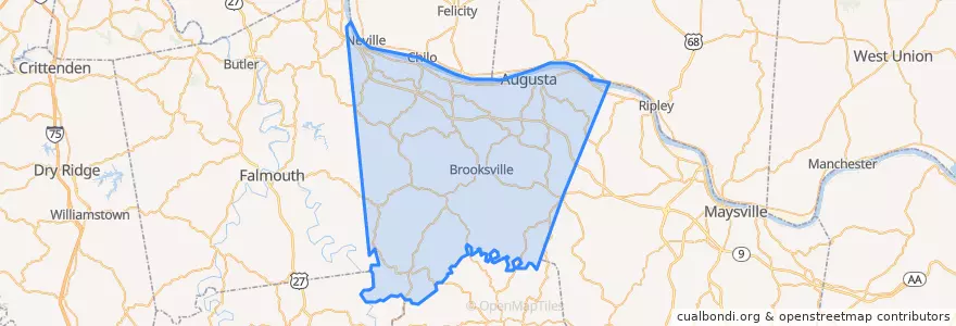 Mapa de ubicacion de Bracken County.