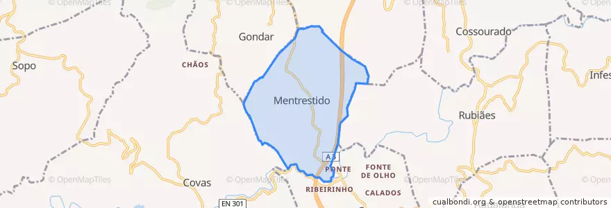 Mapa de ubicacion de Mentrestido.