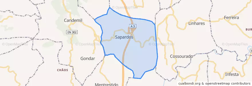 Mapa de ubicacion de Sapardos.