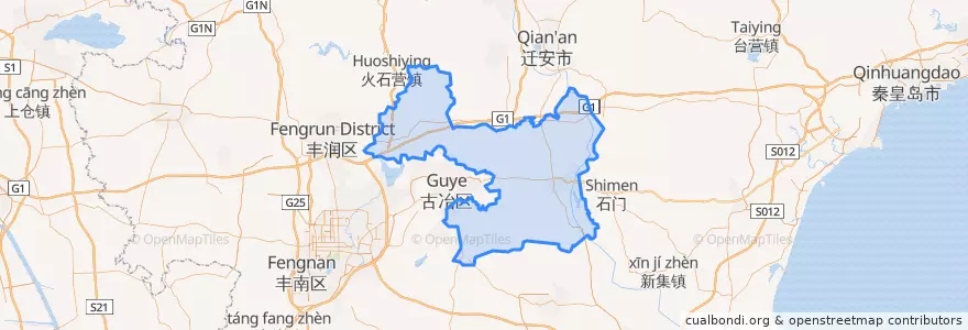 Mapa de ubicacion de 滦州市.