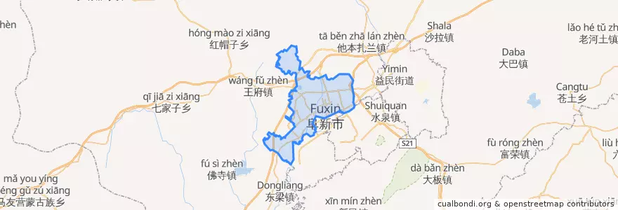 Mapa de ubicacion de Xihe District.