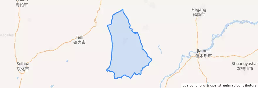 Mapa de ubicacion de 大箐山县.