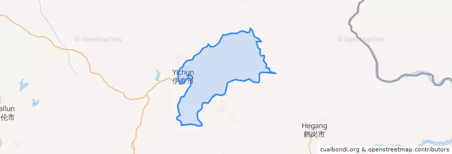 Mapa de ubicacion de Yimei District.