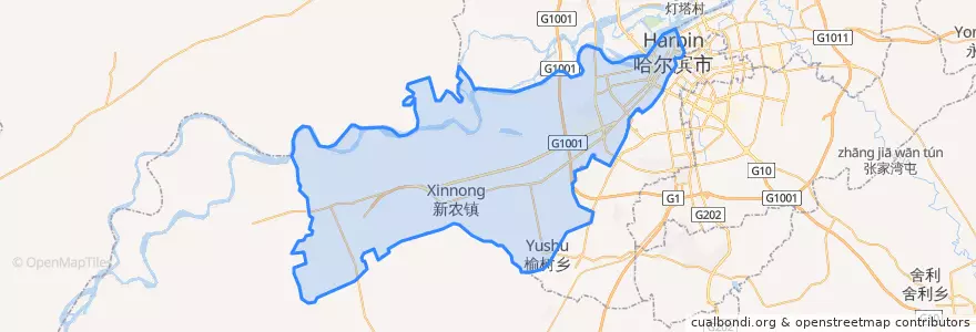 Mapa de ubicacion de 道里区.