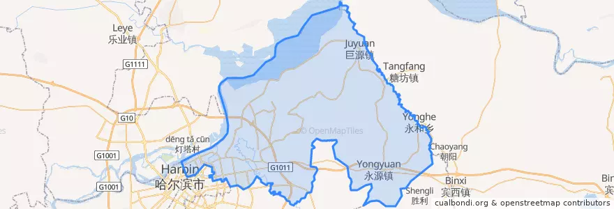 Mapa de ubicacion de Daowai District.