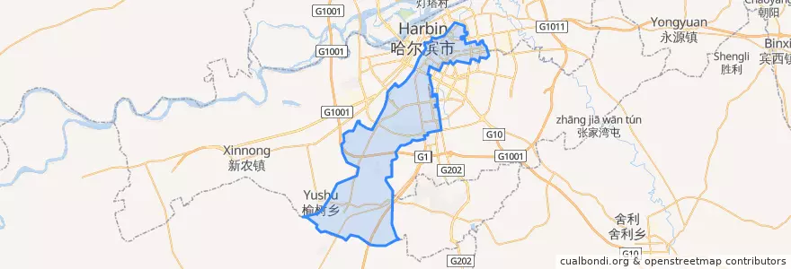 Mapa de ubicacion de 南岗区.