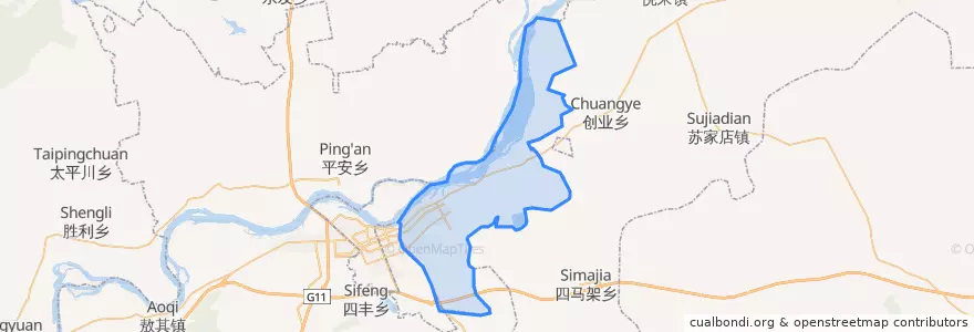 Mapa de ubicacion de 东风区.