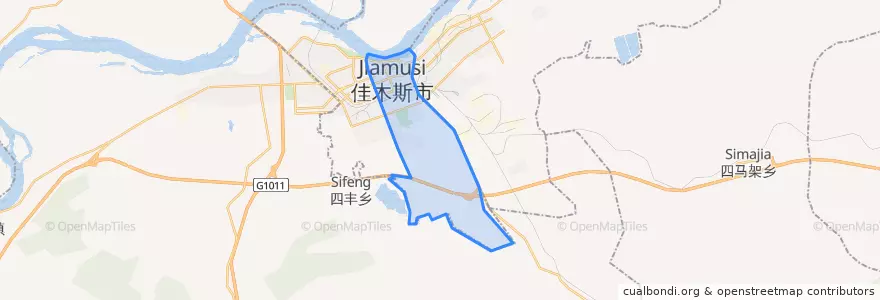 Mapa de ubicacion de 前进区.