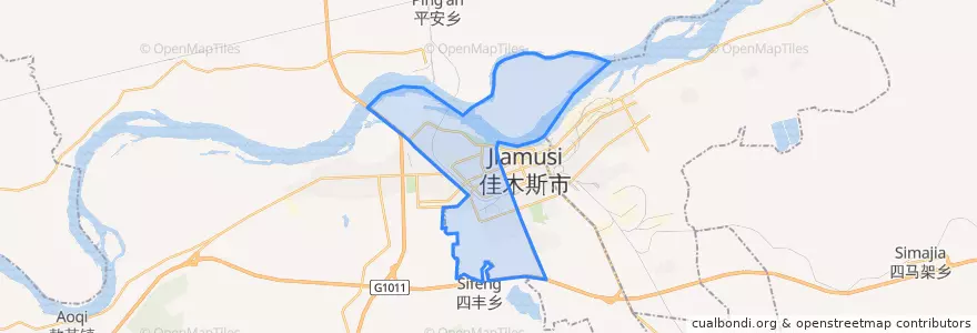 Mapa de ubicacion de 向阳区.