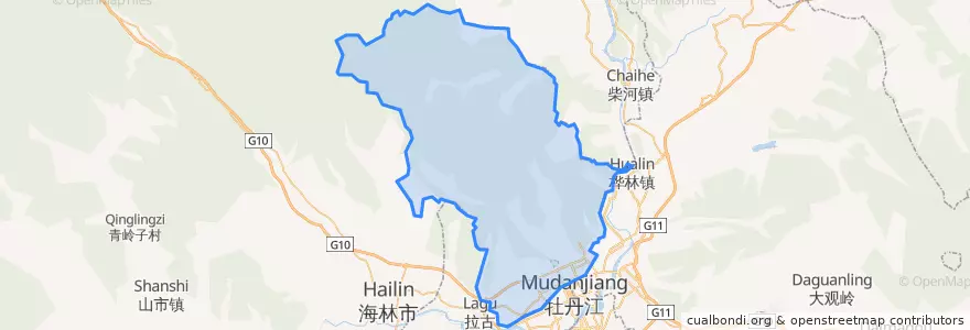 Mapa de ubicacion de 爱民区.