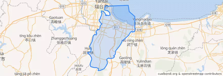 Mapa de ubicacion de 莱山区.