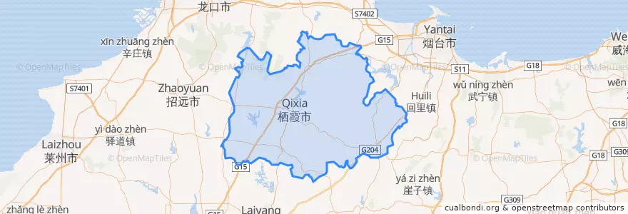 Mapa de ubicacion de 栖霞市.