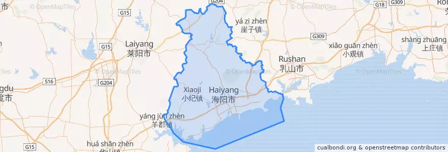 Mapa de ubicacion de 海阳市.