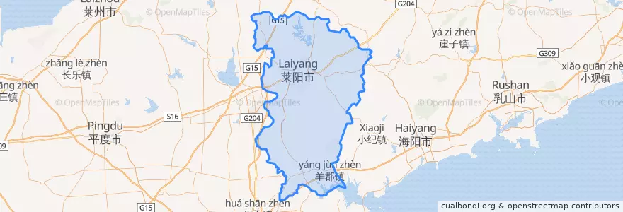 Mapa de ubicacion de 莱阳市.