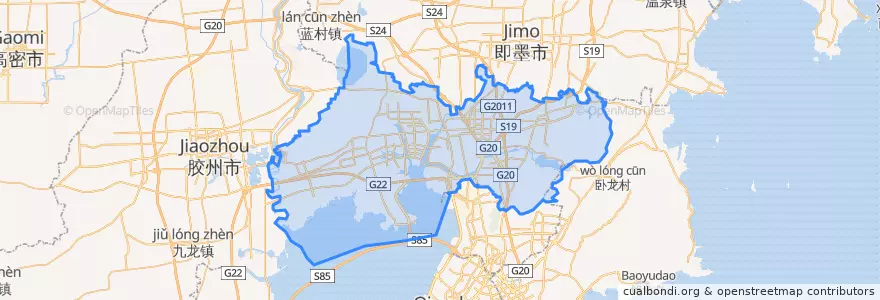 Mapa de ubicacion de 城阳区.