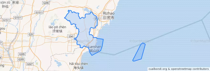Mapa de ubicacion de Lanshan District.