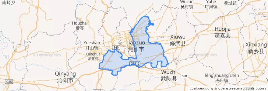Mapa de ubicacion de 山阳区.