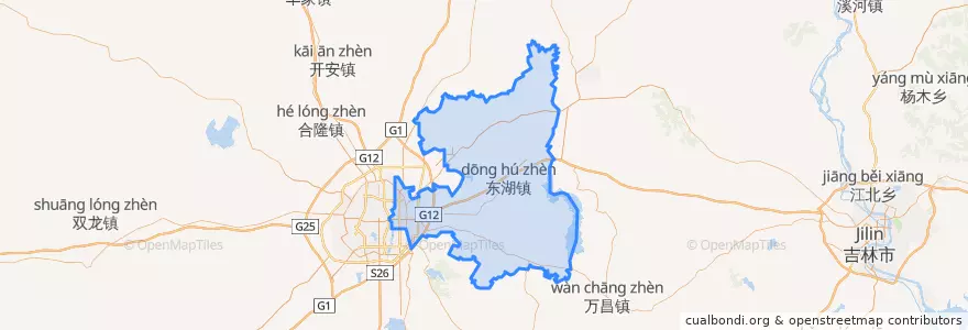 Mapa de ubicacion de 二道区.