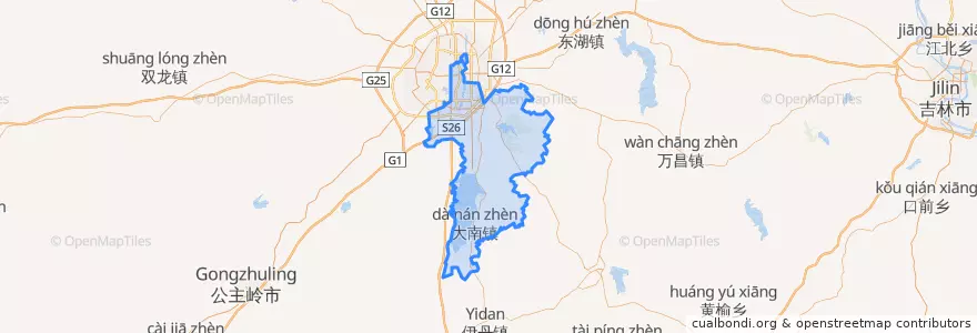 Mapa de ubicacion de 南关区.