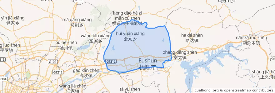 Mapa de ubicacion de 顺城区.
