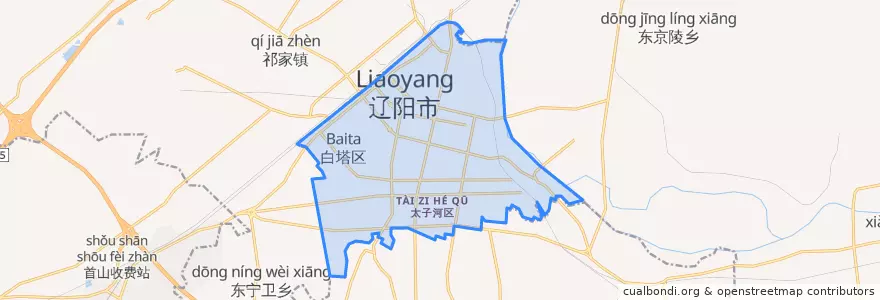 Mapa de ubicacion de 白塔区.