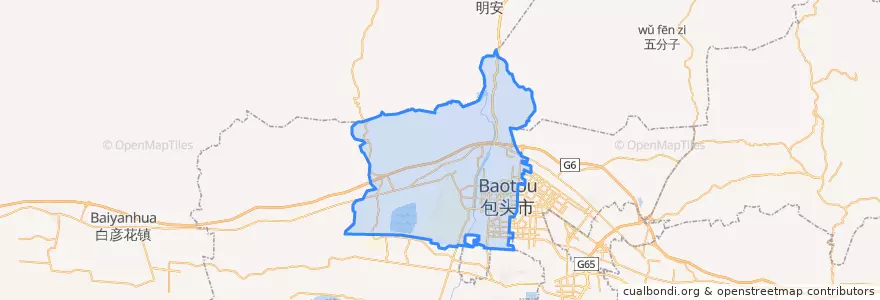 Mapa de ubicacion de 昆都仑区.