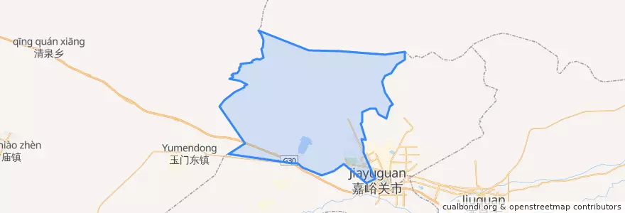 Mapa de ubicacion de 雄关区 (Xiongguan).