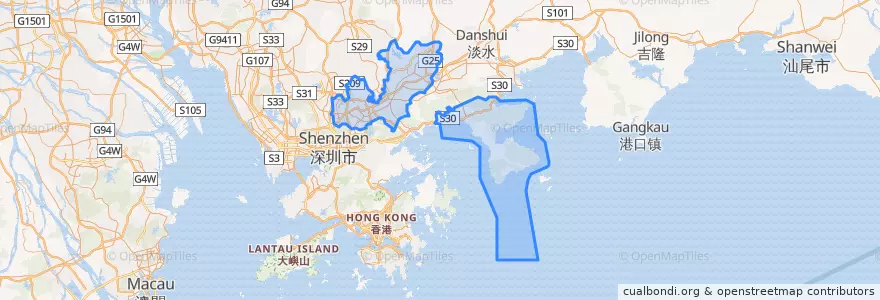 Mapa de ubicacion de 龙岗区.